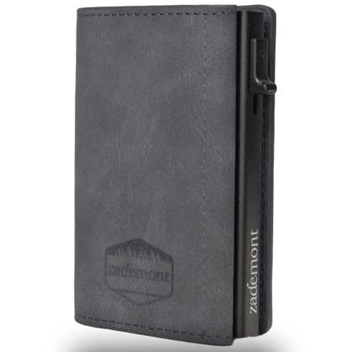 zademont Geldbörse Herren ohne Münzfach | Portmonee Slim Wallet mit Kartenetui | Geldbeutel zum Verschenken | Elegante Brieftasche (Ohne Münzfach, Dark Blue) von zademont