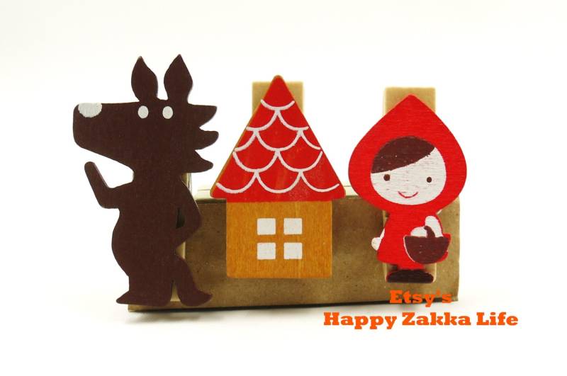 Handgefertigte Holz Clip Set - Forest Tale 3 Stk von zakkalover