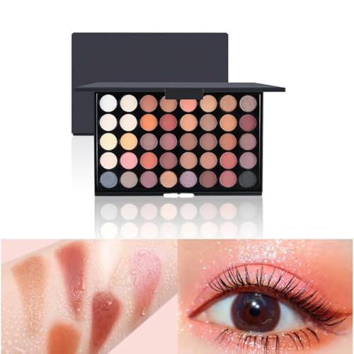 zalati Lidschatten Paletten Langanhaltender Glitter Wasserdichter Schweißfester Lidschatten Kit für Alle Hauttypen Make-up Schönheit 40 Farben von zalati