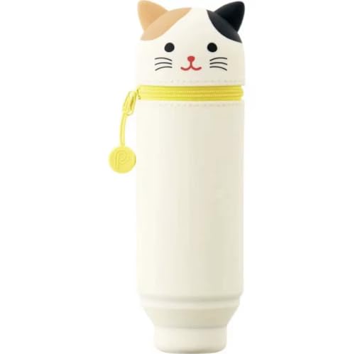 zaraf Federmäppchen, 2 in 1, aus weichem Silikon, Kawaii, Federhalter, Reißverschluss aus Silikon, Katzen, Stiftetasche, Bleistifte, Marker, Etui für Schulbedarf mit großer Kapazität, Katze mit drei zaraf Federmäppchen, 2 in 1, aus weichem Silikon, Kawaii, Federhalter, Reißverschluss aus Silikon, Katzen, Stiftetasche, Bleistifte, Marker, Etui für Schulbedarf mit großer Kapazität, Katze mit drei von zaraf