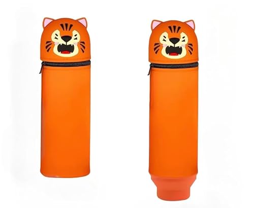 zaraf Kawaii 2-in-1 Schutzhülle für die Schule, aus weichem Silikon, Federmäppchen, Farben und Stile, Motiv: Orange, Orangefarbener Tiger, Federmäppchen zaraf Kawaii 2-in-1 Schutzhülle für die Schule, aus weichem Silikon, Federmäppchen, Farben und Stile, Motiv: Orange, Orangefarbener Tiger, Federmäppchen von zaraf