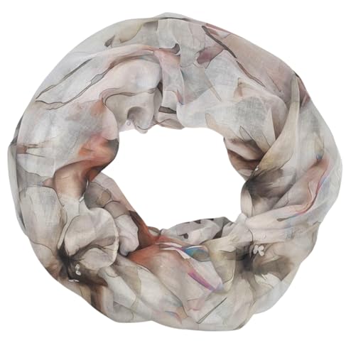 Damen Loop Schlauchschal dünn, Halstuch, Rundschal Tücher Aquarell Blumen,weiche Viskose von zarolo