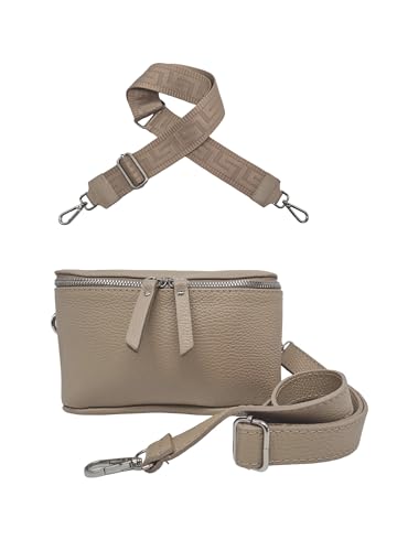 Trendige Damen Hüfttasche mit Gurt, Brusttasche mit bereitem Gurt, Gürteltasche,Cross Body Tasche, Umhängetasche italienisches Echtleder von zarolo