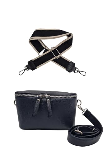 Trendige Damen Hüfttasche mit Gurt, Brusttasche mit bereitem Gurt, Gürteltasche,Cross Body Tasche, Umhängetasche italienisches Echtleder von zarolo