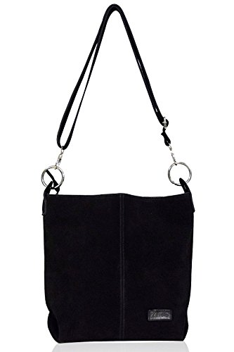 zarolo Damen Handtasche, Umhängetasche,Beuteltasche Shopper, Leder Schultertasche, Hobo Bag, echtes Leder/Wildleder von zarolo