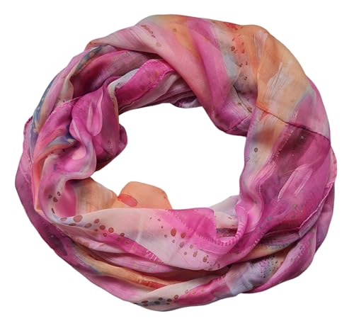 zarolo Damen Loop Schal, Schlauchschal dünn, Halstuch, Rundschal Tücher Farbverlauf Bunt 100% weiche Viskose von zarolo