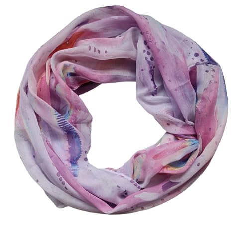 zarolo Damen Loop Schal, Schlauchschal dünn, Halstuch, Rundschal Tücher Farbverlauf Bunt 100% weiche Viskose von zarolo