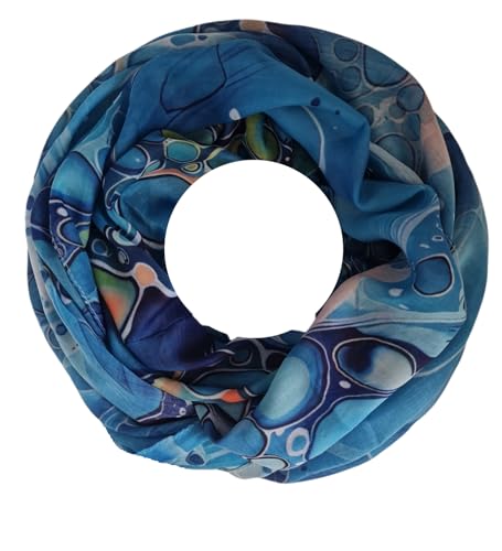 zarolo Damen Loop Schal Bubble mehrfarbig, Schlauchschal dünn, Halstuch bunt mehrfarbig, Rundschal Tücher Farbverlauf Bunt leicht von zarolo