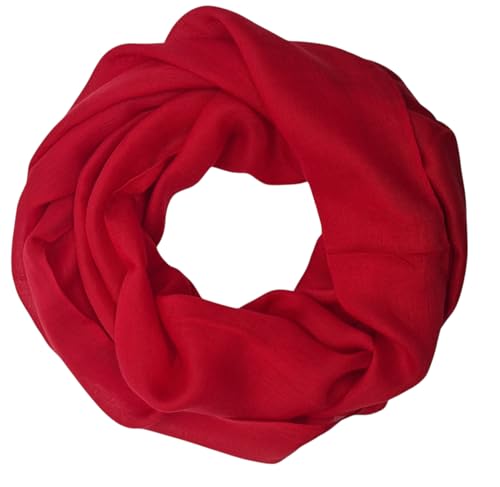 zarolo Damen Loop Schal Unifarben, leichter dünner Schlauchschal, Damen Halstuch Unifarben, Rundschal einfarbig aus leichet Viskose von zarolo