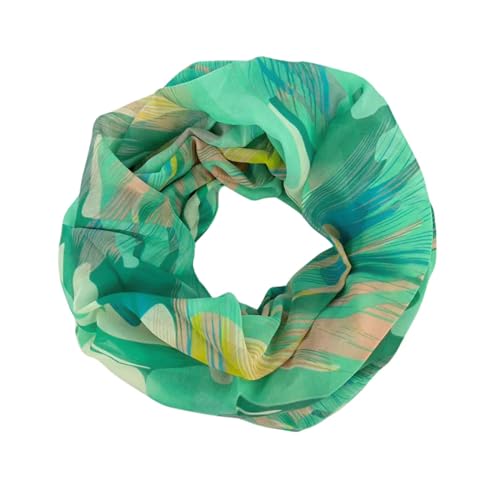 zarolo Damen Loop Schal abstrakter Muster mehrfarbig, Schlauchschal dünn, Halstuch bunt mehrfarbig, Rundschal Tücher abstrakt Bunt leicht von zarolo