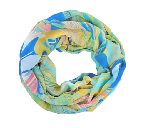 zarolo Damen Loop Schal abstrakter Muster mehrfarbig, Schlauchschal dünn, Halstuch bunt mehrfarbig, Rundschal Tücher abstrakt Bunt leicht von zarolo