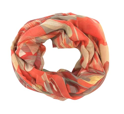zarolo Damen Loop Schal abstrakter Muster mehrfarbig, Schlauchschal dünn, Halstuch bunt mehrfarbig, Rundschal Tücher abstrakt Bunt leicht von zarolo