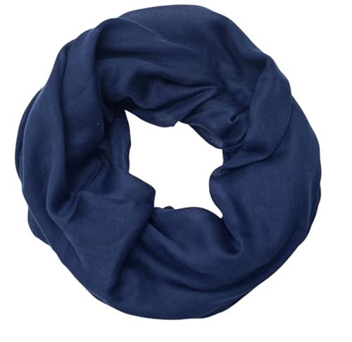 zarolo Damen Loop Schal Unifarben, leichter dünner Schlauchschal, Damen Halstuch Unifarben, Rundschal einfarbig aus leichet Viskose von zarolo