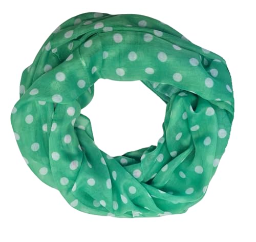 zarolo Damen Loop Schlauchschal dünn, Halstuch gepunktet, Rundschal Tücher mit Punkten,Damen Loop Punkte weiche Viskose von zarolo