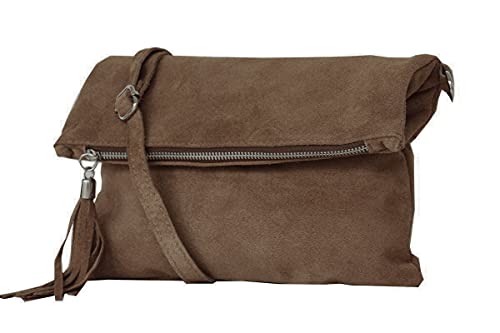 zarolo Damen Umhängetasche,Tasche klein, Schultertasche, Cross Body, Leder Clutch echtes Leder, Handtasche Italienische Handarbeit M20592 von zarolo