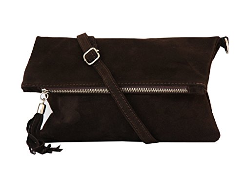 zarolo Damen Umhängetasche,Tasche klein, Schultertasche, Cross Body, Leder Clutch echtes Leder, Handtasche Italienische Handarbeit M20595 von zarolo