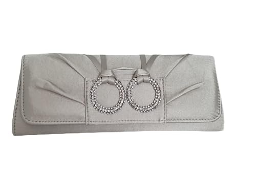 zarolo Handtasche Satin, Clutch Satin, Handtasche Hochzeit Satin Strass, Braut Tasche, Clutch Abendtasche mit Strasssteinen von zarolo