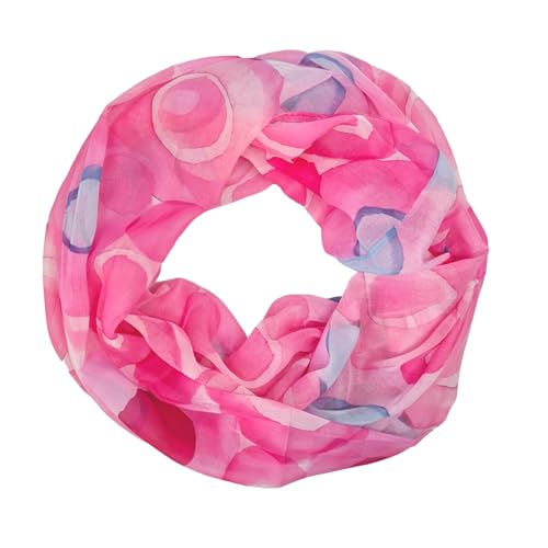 zarolo Loop - Schal/Schlauchschal mit Kreismuster in verschiedenen Farben, Hochwertig, 12 (Rot), M von zarolo