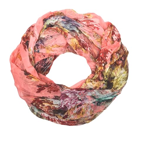 zarolo Loop - Schal/Schlauchschal mit Ornament in verschiedenen Farben, leicht & seidig, 2 (Voilett - Rosa), M von zarolo
