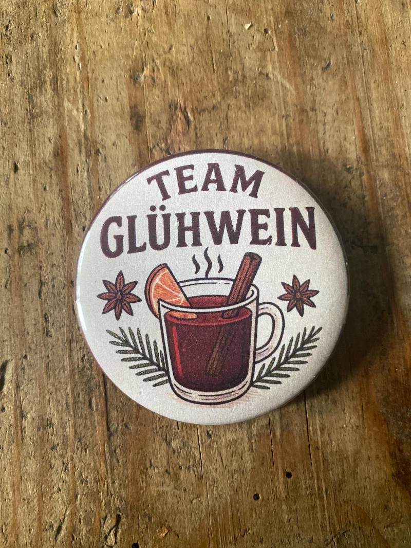 Button „Team Glühwein" - 4 Größen | 59 Mm, 50 37 Mm Und 25 Mm von zartbesaitet