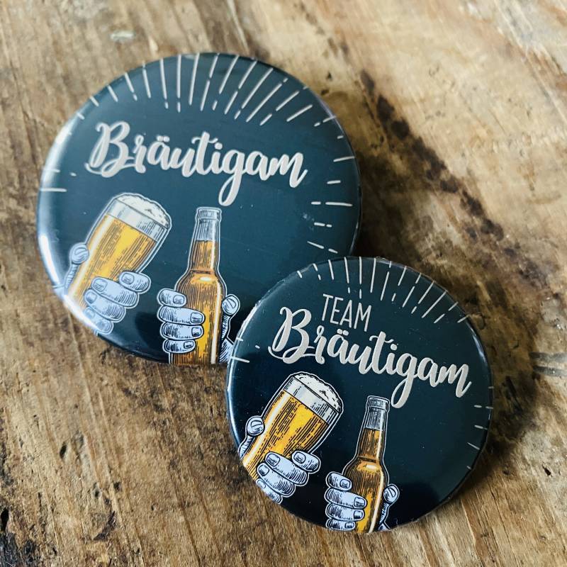 Jga-Button-Set Bier Männer Prost Herren Bräutigam Team von zartbesaitet