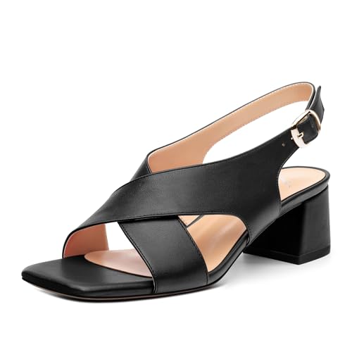 zasudxie Damen-Sandalen mit überkreuzten Riemen, Block, klobig, niedriger Absatz, quadratisch, offener Zehenbereich, matt, bequem, lässig, 5,1 cm, Schwarz matt, 41.5 EU zasudxie Damen-Sandalen mit überkreuzten Riemen, Block, klobig, niedriger Absatz, quadratisch, offener Zehenbereich, matt, bequem, lässig, 5,1 cm, Schwarz matt, 41.5 EU von zasudxie