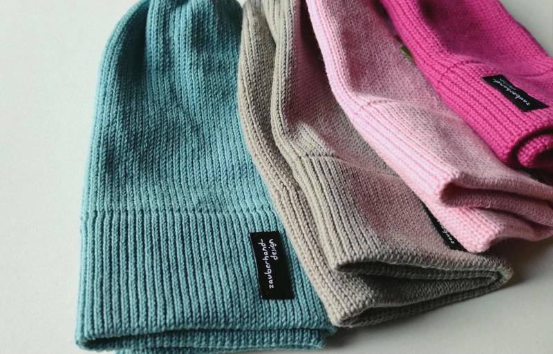 Beanie Wolle Weinrot | Strickmütze 10 Farben Fun-Merino von zauberhanddesign