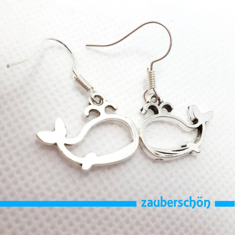 Zauberhafte Silberner Wal Ohrringe Zauberhafte Silberner Wal Ohrringe von zauberschoeneWelt