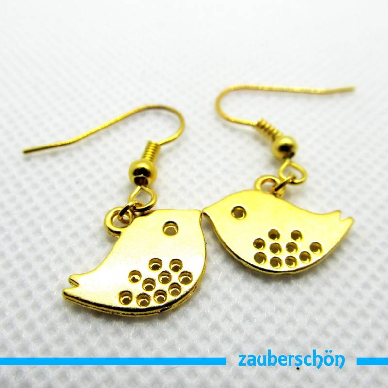 Zauberschöne Gold Vogel Ohrringe Zauberschöne Gold Vogel Ohrringe von zauberschoeneWelt