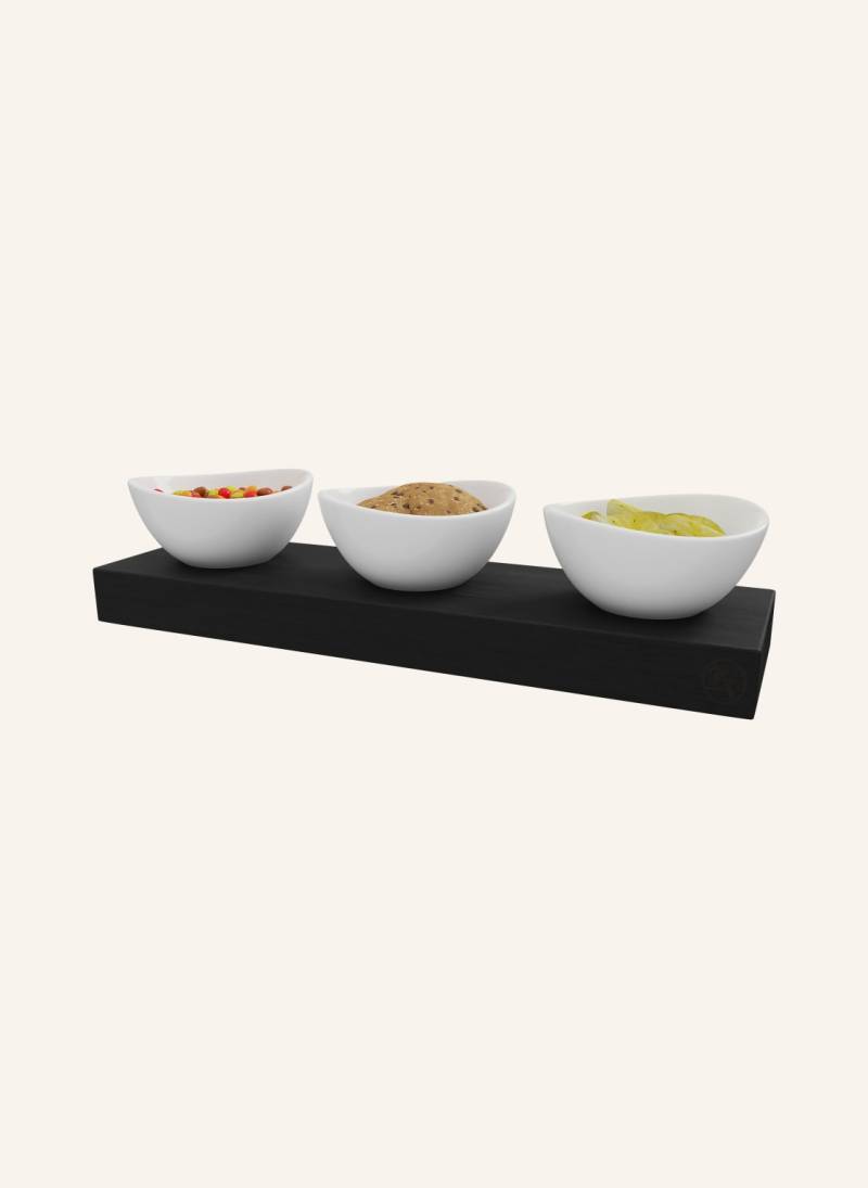 Zavei 3er-Set Servierschalen Black Oak Tray schwarz von zavei