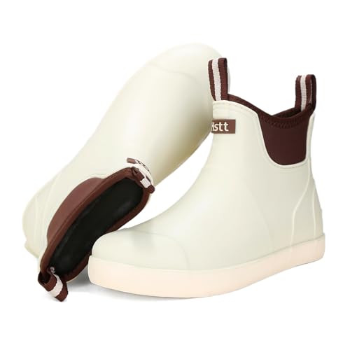 Gummistiefel Herren mit Warm Fell Gefütterte, Winter Bequeme Anti-Rutsch Gummi Halbhoch Winterstiefel Wasserdicht Winterschuhe Schneestiefel, Snow Boots Stiefel Regenschuhe Gummischuhe Arbeitsstiefel von zaxunai