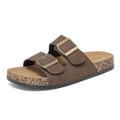 zaxunai Pantoletten Damen Herren, Sandalen Schlappen Sommer Mit Kork, Rutschfest Latschen Zehentrenner von zaxunai