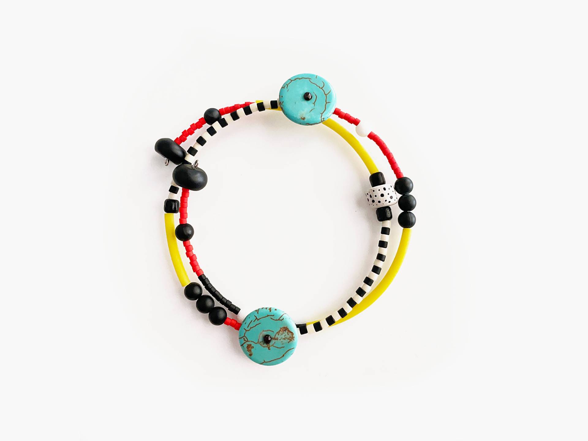 Funky Buntes Delica Miyuki Perlen Armband | Memphis Milano Inspiriertes Design Memory Draht Funky Buntes Delica Miyuki Perlen Armband | Memphis Milano Inspiriertes Design Memory Draht von zazdesignShop