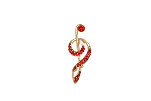 zebiaotech Broschen für Frauen, niedliche Regenbogennote, Musik-Brosche, weiblich, bunt, Strass, Brosche, Anstecknadel, Geschenk, Damenzubehör, Brosche (Größe: Rot) von zebiaotech