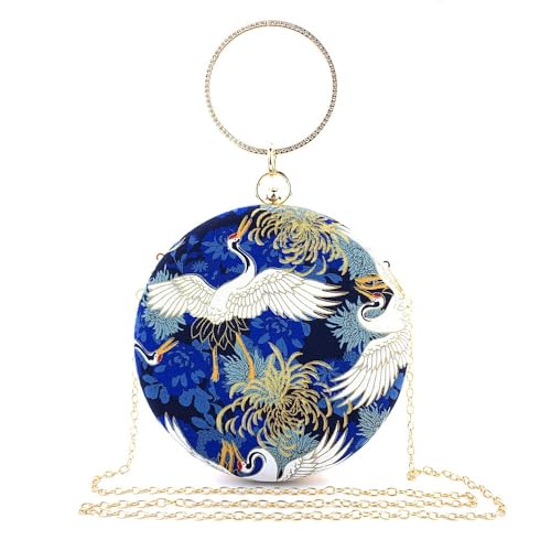 zebrum Damen Abend-Clutch, Designer-Abend-Handtasche, Party-Clutch-Geldbörse, Blue-big Round, Einheitsgröße von zebrum