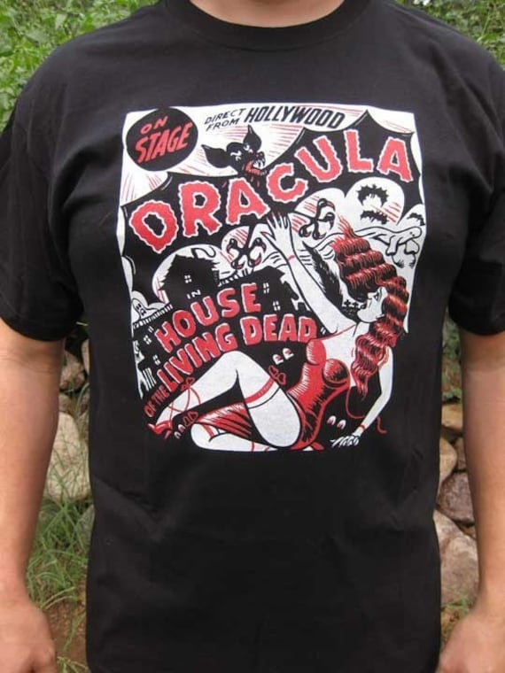Dracula Vampir Vintage Poster T-Shirt - Kostenloser Versand in Us Dracula Vampir Vintage Poster T-Shirt - Kostenloser Versand in Us von zedszombieranch