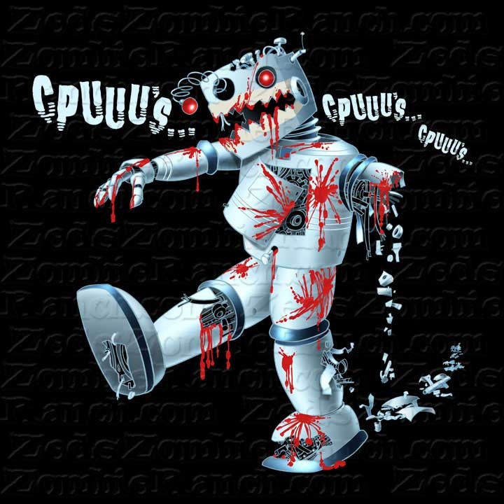 Zombie-Shirt - Zombie-Roboter Sucht Cpu T-Shirt Kostenloser Versand in Usa Zombie-Shirt - Zombie-Roboter Sucht Cpu T-Shirt Kostenloser Versand in Usa von zedszombieranch