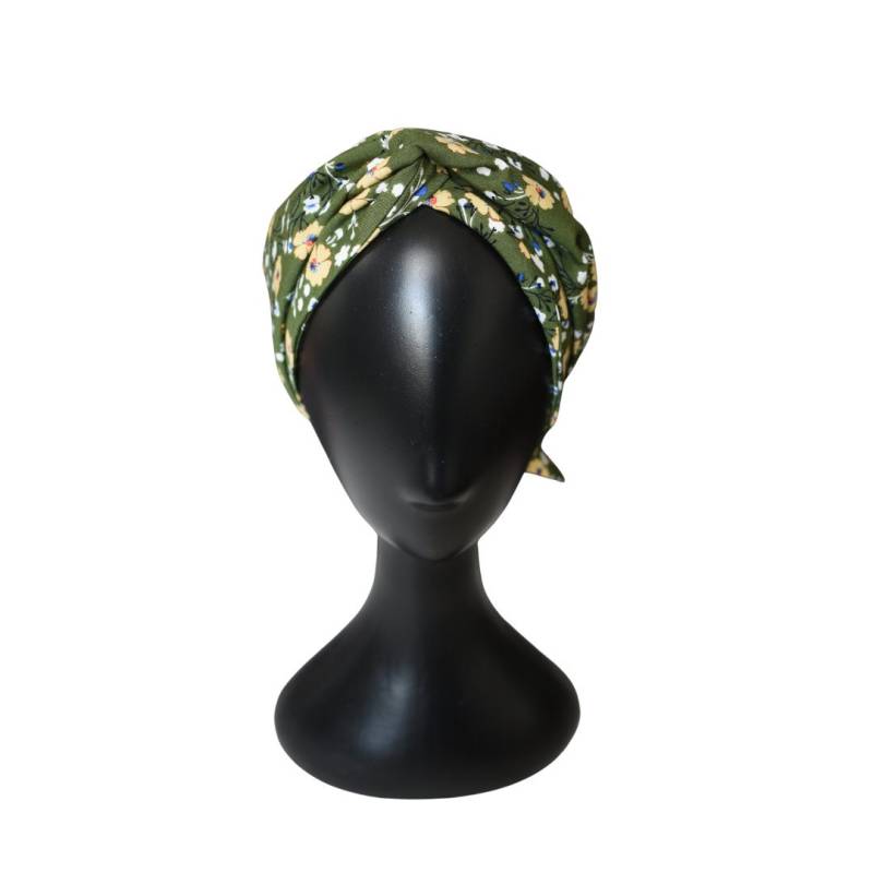 Haarband Zum Selber Wickeln/stirnband Aus Viskose Haarband Mit Blumen Muster Oliv von zeepieandco