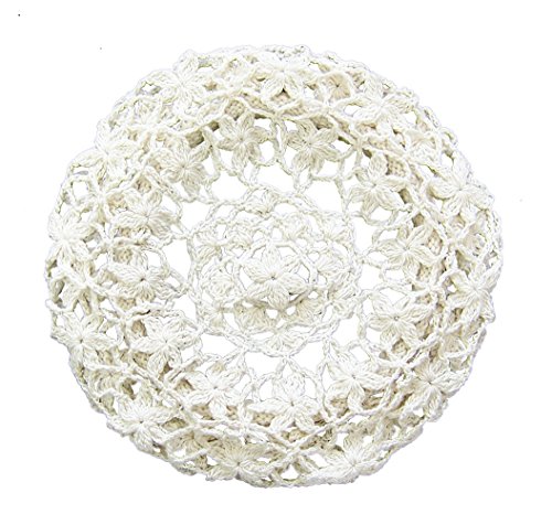 zefen Damen leichte Baskenmütze Häkelmütze Strick Stil Frühling Sommer Herbst - Weiß - Medium von zefen