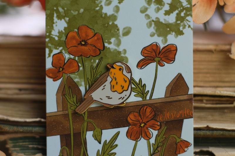 Emaille Pin - Minipin Rotkehlchen Little Birdies Collection Emaille Pin - Minipin Rotkehlchen Little Birdies Collection von zeilenzumtee