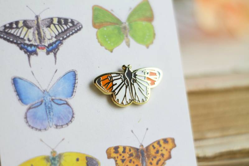 Emaille Pin - Minipin Schmetterling Aurorafalter von zeilenzumtee