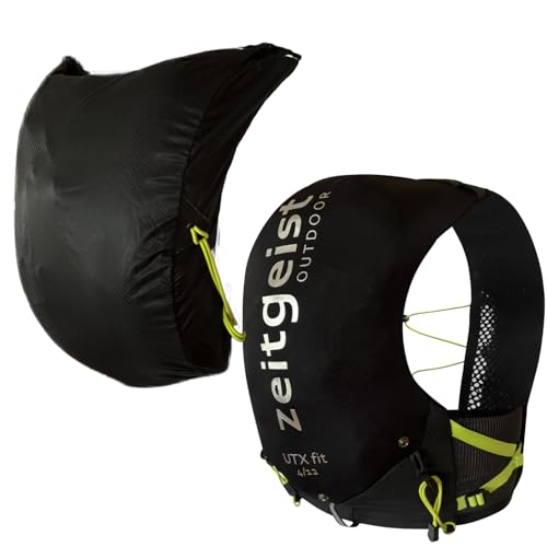 zeitgeist OUTDOOR® Laufweste Damen und Herren 2 in 1 Laufrucksack 4L & 12L optimale Passform atmungsaktiver Trailrunning Rucksack ultraleichte Running Vest 245-290gr Trinkruckack Laufen von zeitgeist OUTDOOR