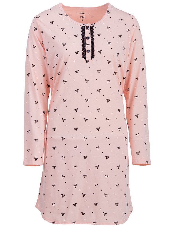 zeitlos Nachthemd Nachthemd Langarm - Marry Schleife & Spitze von zeitlos