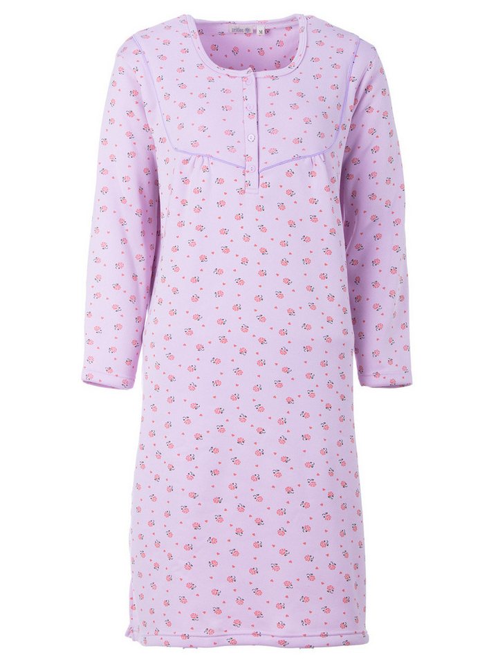 zeitlos Nachthemd Thermo Nachthemd - Romy mit Rosen und Herzen von zeitlos