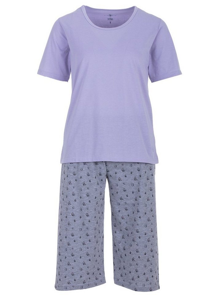 zeitlos Schlafanzug Pyjama Set Capri - Schmetterling von zeitlos