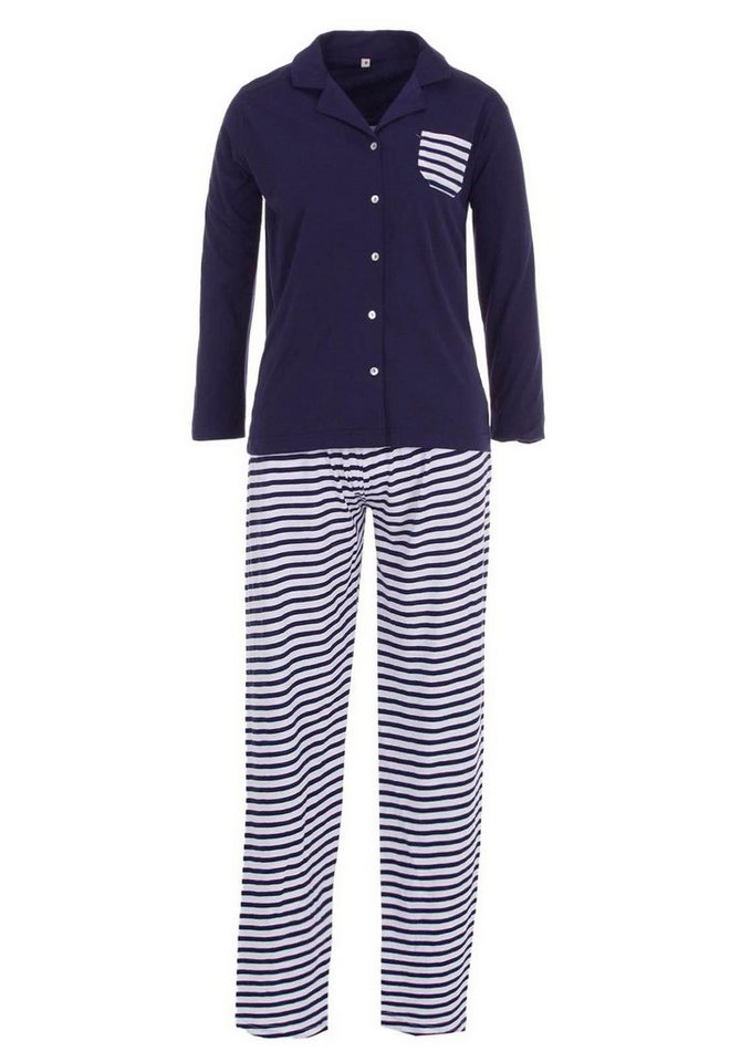 zeitlos Schlafanzug Pyjama Set Langarm - Dots & Streifen von zeitlos