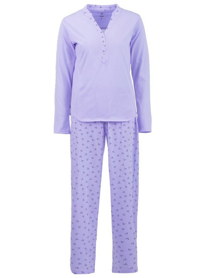 zeitlos Schlafanzug Pyjama Set Langarm - Ginko Herz von zeitlos