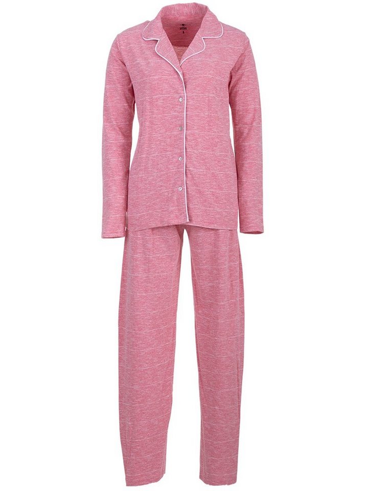 zeitlos Schlafanzug Pyjama Set Langarm - Melange Streifen von zeitlos