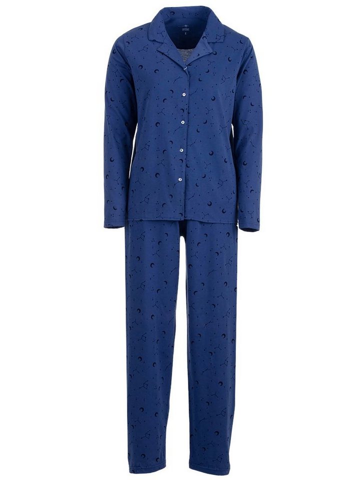 zeitlos Schlafanzug Pyjama Set Langarm - Mond Sterne von zeitlos