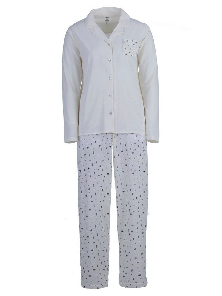 zeitlos Schlafanzug Pyjama Set Langarm - Auge von zeitlos